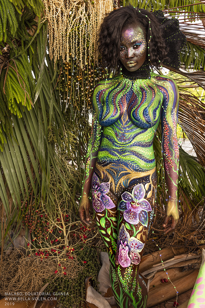 tribal body paint models