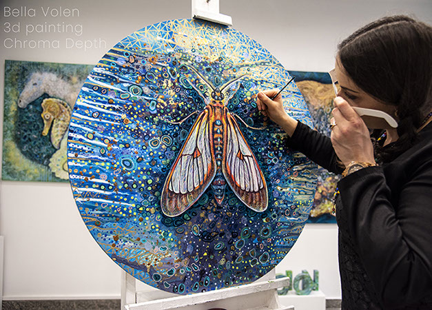 acrylic chromadepth painting