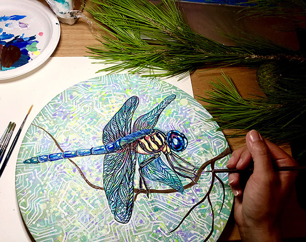 acryl bild in entstehung