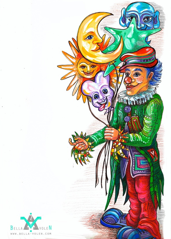 illustration with balloons illustration with balloons