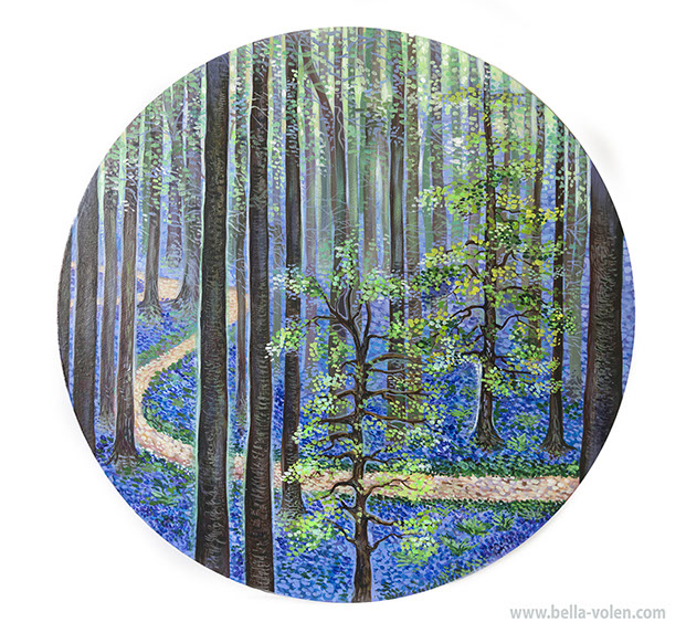 interior painting, interior art Hallebros forest interior Kunst, Hallebros Wald in Belgien