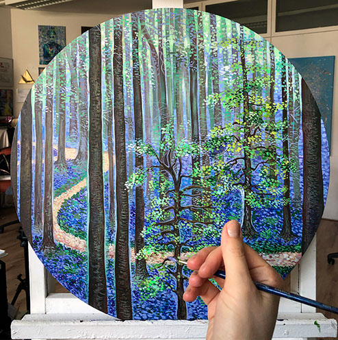 landschaft gemälde wald in blau belgien