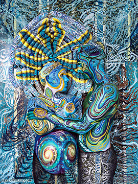 Babybauch Bodypainting Paar Fotoshooting