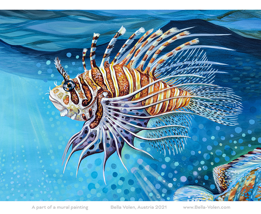 fisch wandgemaelde; fish water wolrd mural painting